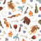 Vector cartoon cavemen background or pattern illustration