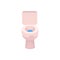 Vector cartoon ceramic pink colored toilet bowl