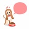 Vector cartoon character afghan hound dog and speech bubble