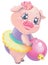 Vector cartoon character cute piggy ballerina