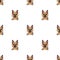 Vector cartoon character german shepherd dog seamless pattern background