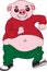 Vector cartoon character image of a chubby pig running