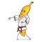 Vector Cartoon Character - Karate Banana
