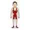 Vector Cartoon Character - Man in Red Wrestling Equipment