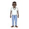 Vector Cartoon Character - Rich Young Afroamerican Man