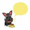 Vector cartoon character scottish terrier dog and speech bubble