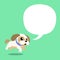 Vector cartoon character shih tzu dog with speech bubble