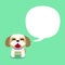 Vector cartoon character shih tzu dog with white speech bubble