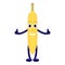Vector cartoon character yellow banana