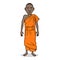 Vector Cartoon Character - Young African Man in Monastic Robes