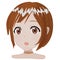 Vector cartoon characters. Anime girl in japanese. Anime style, drawn vector illustration. Sketch. Manga style. Colored