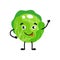 Vector cartoon cheerful cute cabbage character