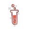 Vector cartoon chemical test tube icon in comic style. Laboratory glassware sign illustration pictogram. Flasks business splash e