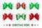 Vector cartoon christmas green-red gift bows