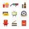 Vector cartoon cinema time objects