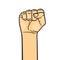 Vector Cartoon Clenched Raised Fist, Symbol of Protest, Revolution, Fight for Rights and Against Discrimination. Fist