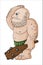 Vector cartoon clip art illustration of a tough mean muscular ogre or giant