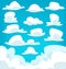 Vector cartoon cloud drawing illustration collection set