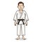 Vector Cartoon Color Character - Young Man in White Kimono