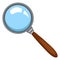 Vector Cartoon Color Flat Icon - Magnifying Glass