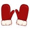Vector Cartoon Color Illustration - Christmas Gloves. Mittens of Santa Claus.