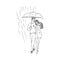 Vector cartoon couple walking under rain umbrella