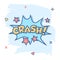 Vector cartoon crash comic sound effects icon in comic style. Sound bubble speech sign illustration pictogram. Crash business