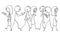 Vector Cartoon of Crowd of People Walking on the Street and Using Mobile Phones or Cellphones