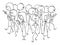 Vector Cartoon of Crowd of People Walking on the Street and Using Mobile Phones or Cellphones