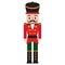 Vector cartoon cute Christmas nutcracker with red suit isolated