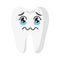 Vector cartoon cute full of tears characters of tooth
