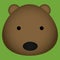 Vector Cartoon Cute Grizzly Bear Face Isolated