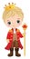 Vector Cartoon Cute Little Prince Holding Sceptre