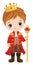 Vector Cartoon Cute Little Prince Holding Sceptre