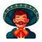 Vector Cartoon Cute Mexican Mariachi llustration Isolated