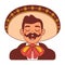 Vector Cartoon Cute Mexican Mariachi llustration Isolated