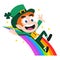 Vector Cartoon Cute Saint Patrick Leprechaun Illustration Isolated