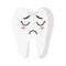 Vector cartoon cute upset characters of tooth