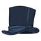 Vector Cartoon Dark Blue Classic Cylinder Hat