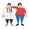 Vector cartoon doctor man and patient friendly and hugging