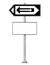 Vector Cartoon Drawing of Confusing Traffic Sign With Arrows Pointing Both Left and Right and Empty Space for Your Text