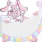 Vector Cartoon Easter Rabbit with poster