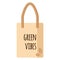 Vector cartoon empty grocery bag with eco quot for healthy organ