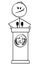 Vector Cartoon of Evil Man or Politician Speaking or Having Speech on Podium Behind Lectern