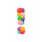 Vector cartoon exclamation mark for kids colored balls.