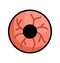 Vector cartoon eye. Red bloody Halloween eyeball
