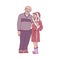Vector cartoon father hugs daughter girl at home