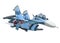 Vector Cartoon Fighter Plane Su-35 Flanker