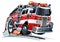 Vector Cartoon firetruck