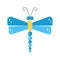 Vector cartoon flat insect dragonfly icon